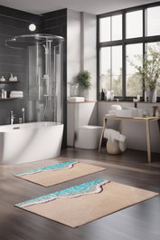 Mijölnir Juego de alfombrillas de baño CT-5206 de 2 piezas, Multicolor